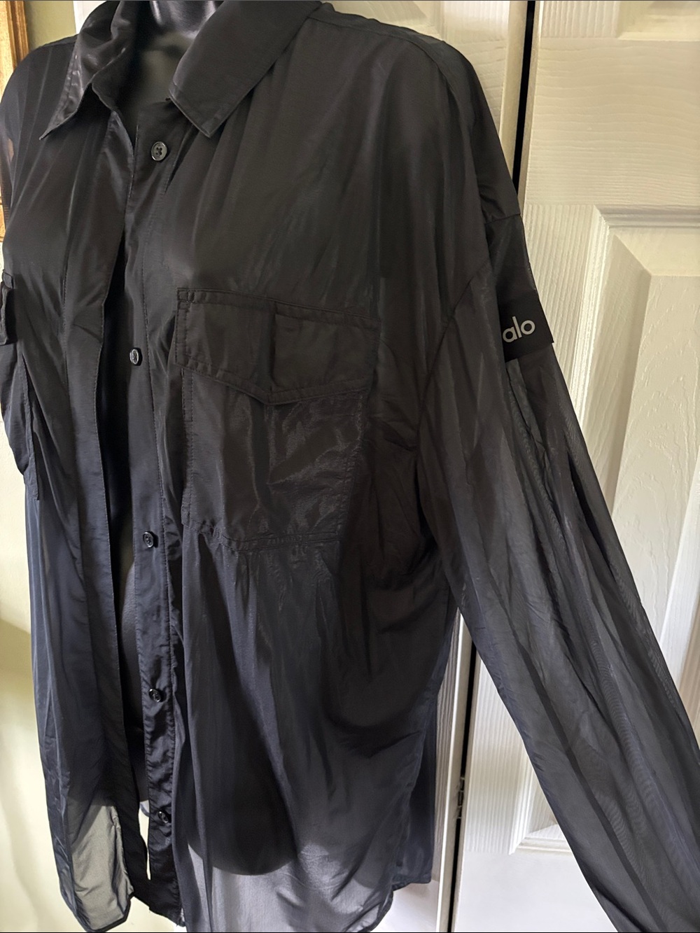 ALO Yoga Black Sheer Button-Up Shirt Jacket *SOLD OUT*